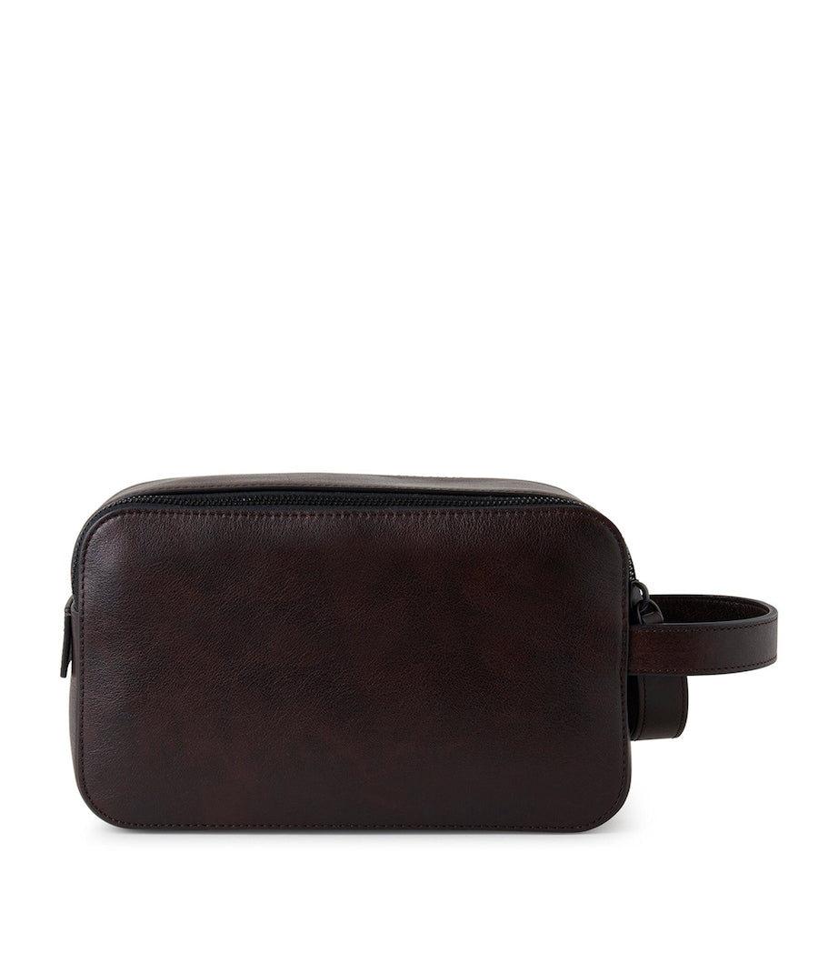 Mulberry leather double-zip wash bag, imported from the UK