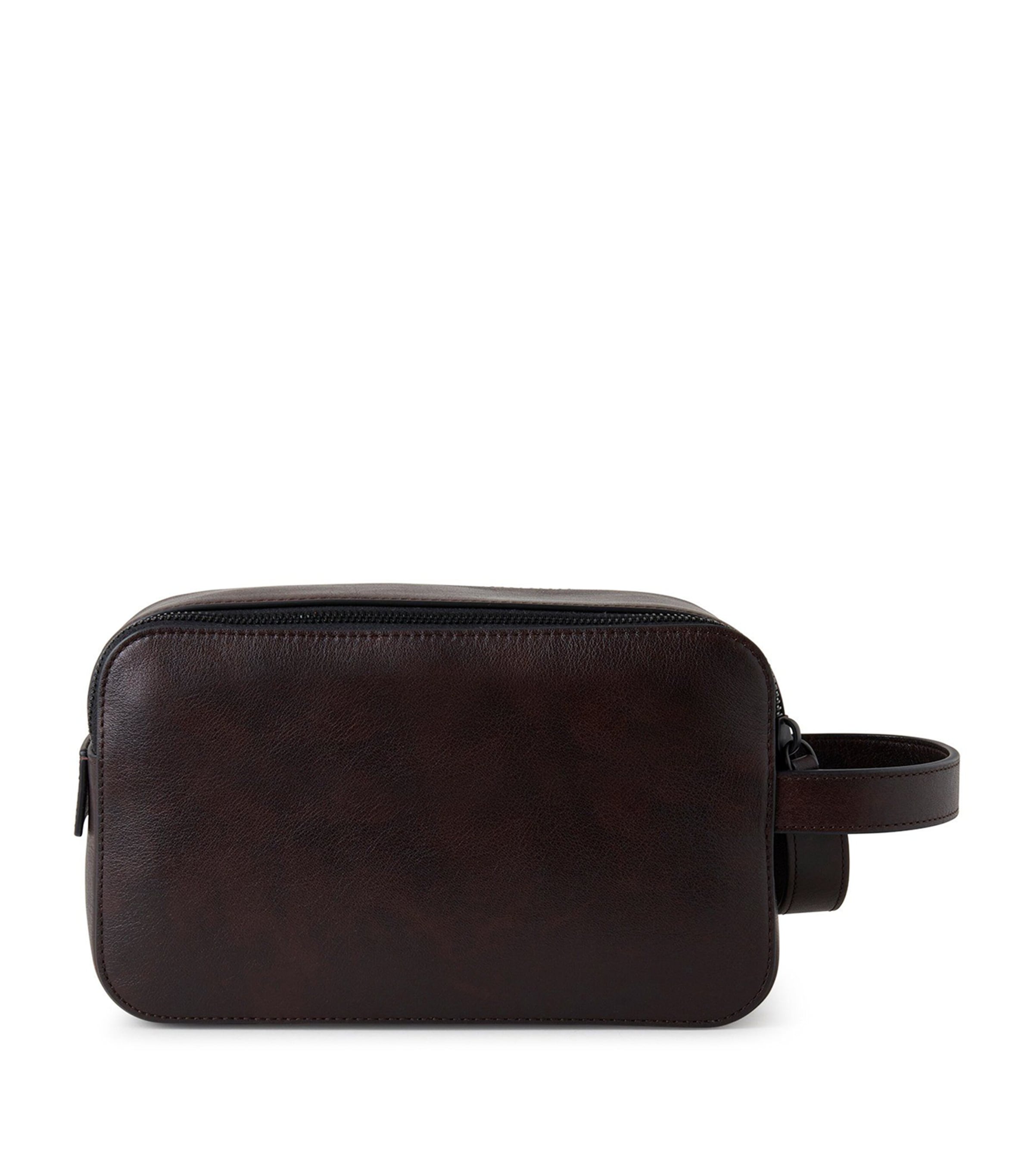 Mulberry leather double-zip wash bag, imported from the UK