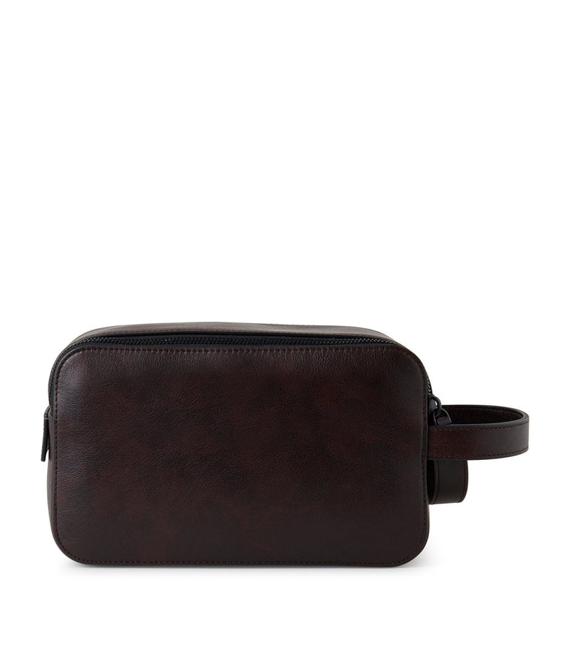 Mulberry leather double-zip wash bag, imported from the UK