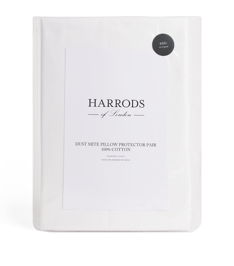 Harrods of London dust mite pillowcase protector pair, 50cm x 90cm, UK version