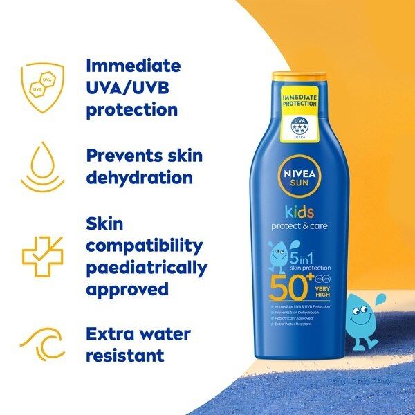 NIVEA SUN Kids Suncream Lotion SPF50+ Protect&Moisture 200ml GOODS Superdrug   