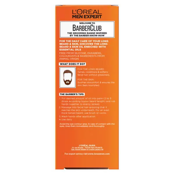 L'Oreal Paris Beard Face Oil Barber Club 30ml , UK version