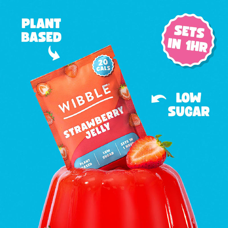 Wibble strawberry vegan jelly crystals 57g (British brand)