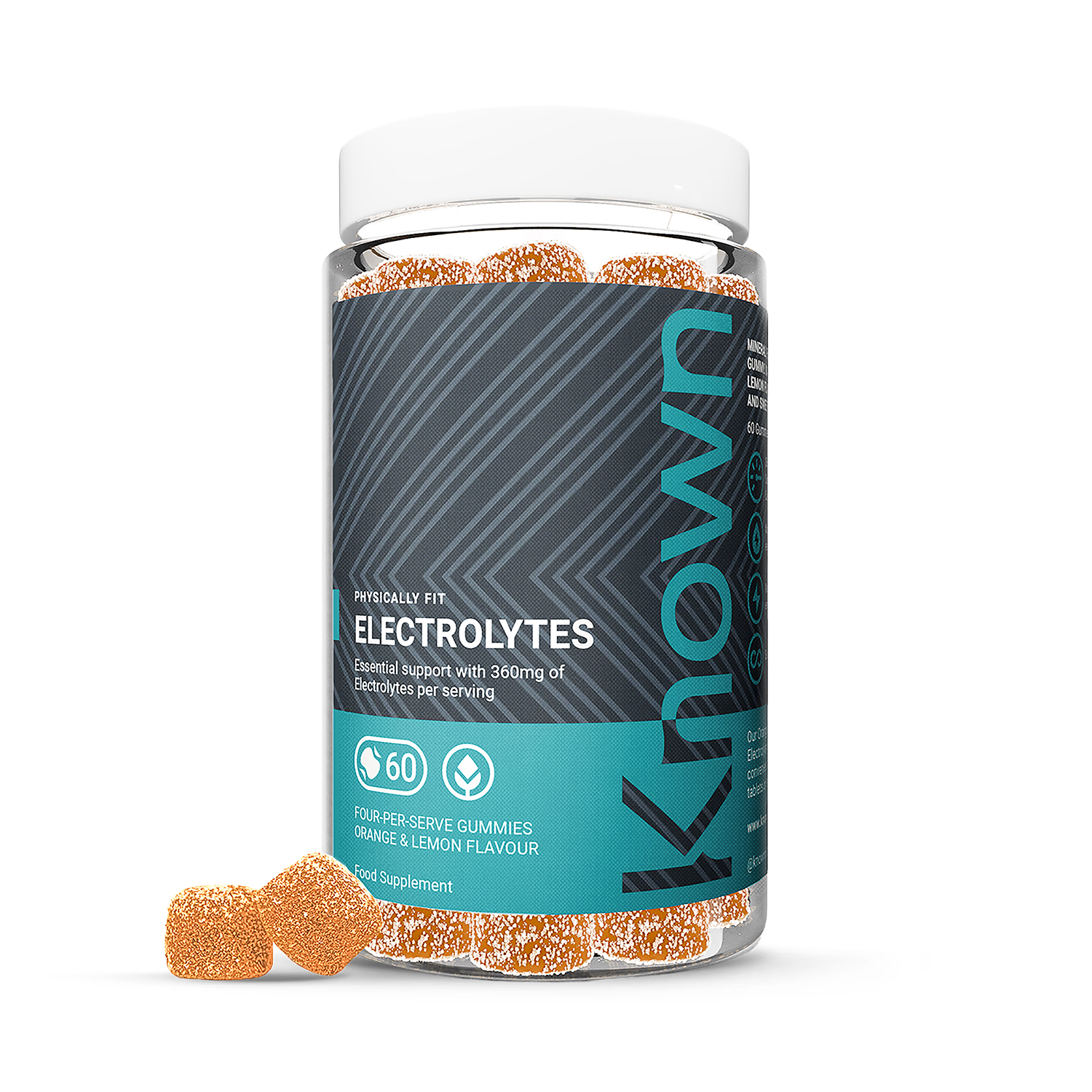 Known electrolyte gummies orange lemon flavour 60 gummies (British brand)