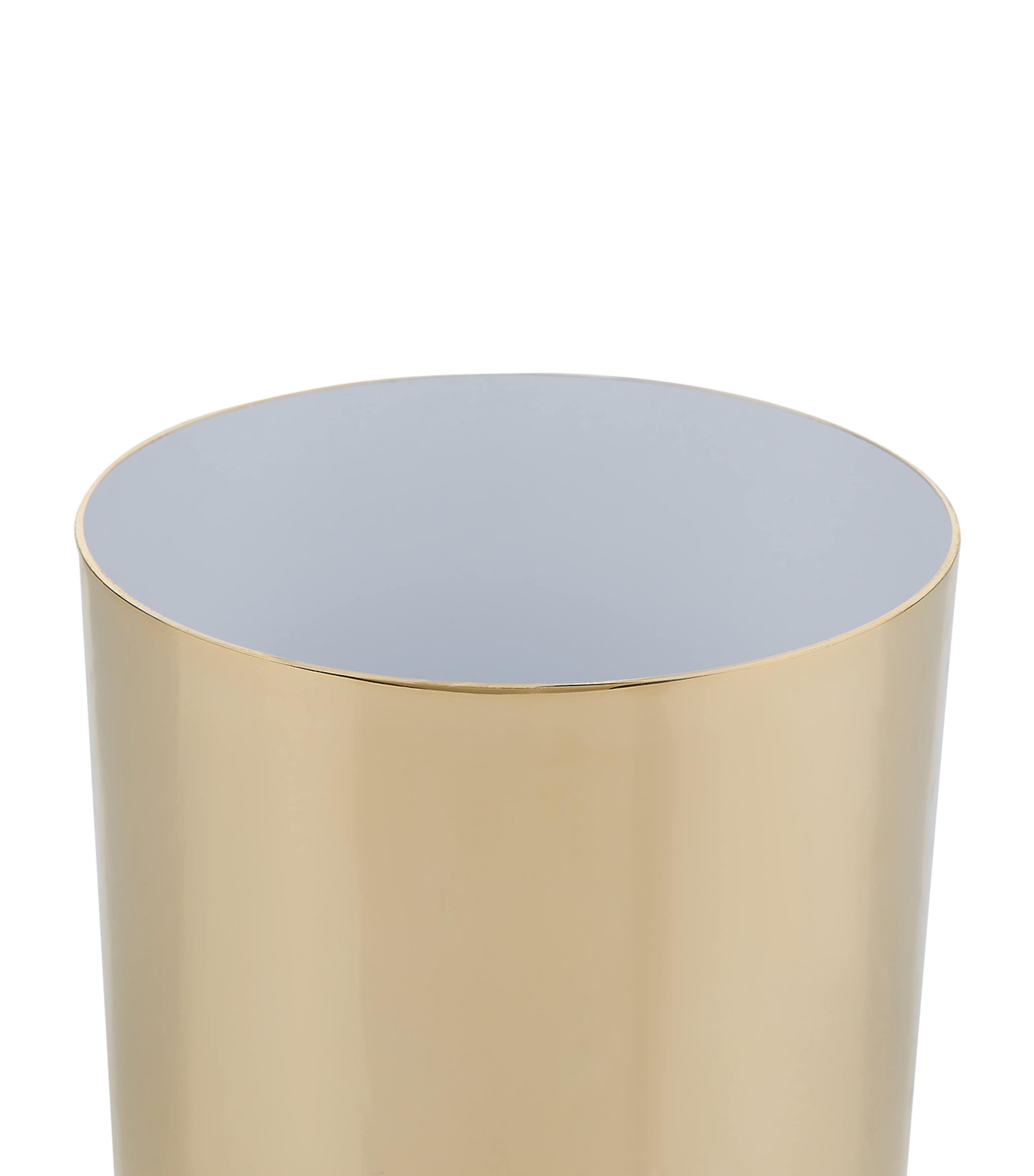 Zodiac mini cylinder bathroom bin with chrome-plated brass and swivel lid (British brand)