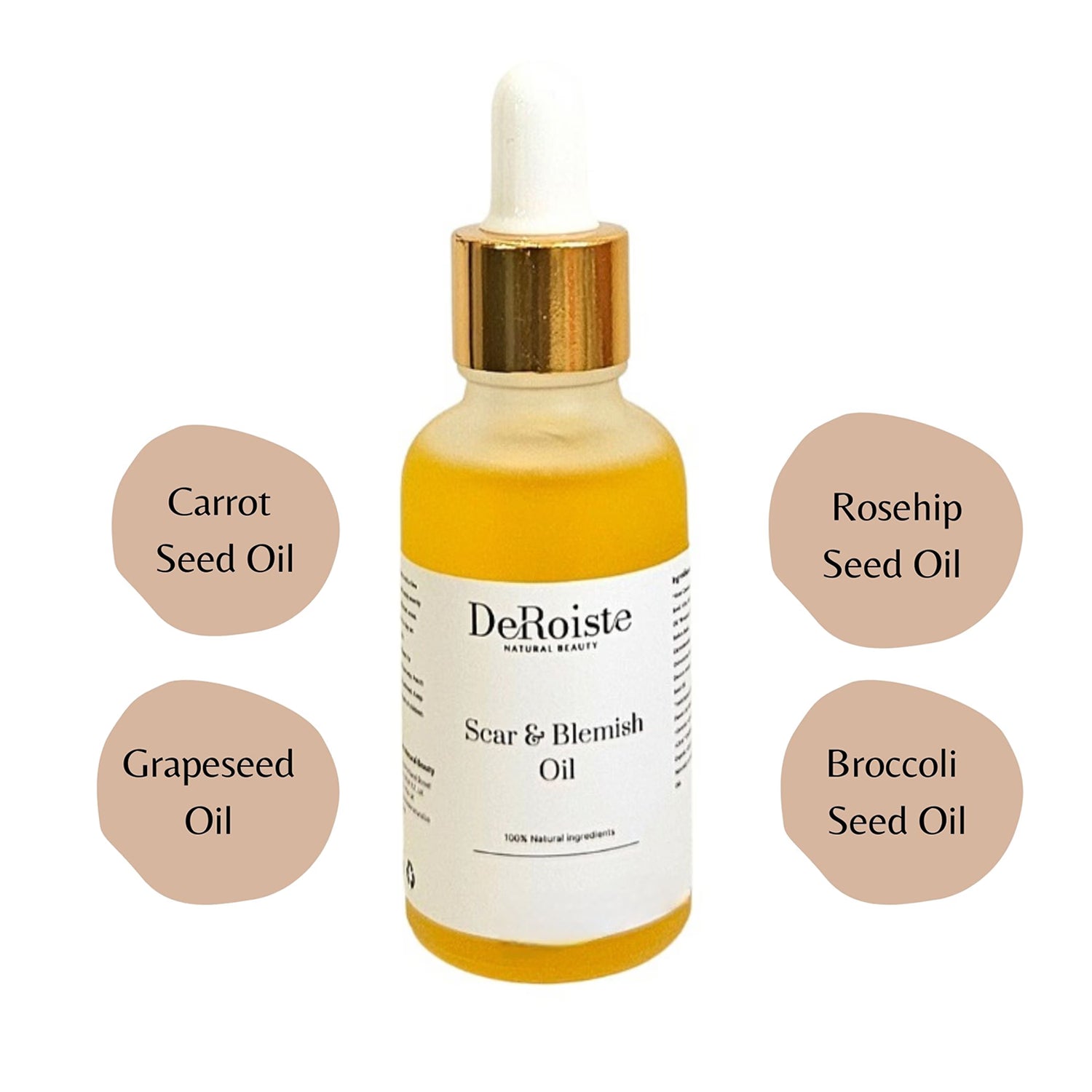 Deroiste Scar & Blemish Oil bottle - British product