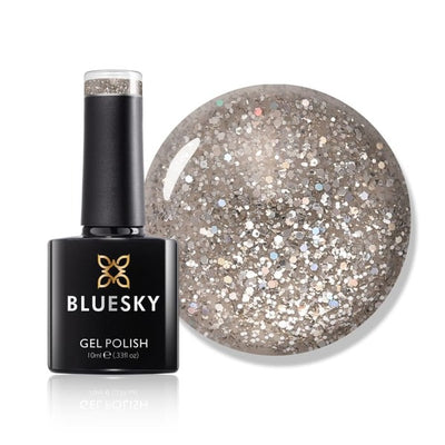 Superdrug Bluesky Gel Polish Platinum Sprinkle Of Glitter Silver- Buy online at McGrocer