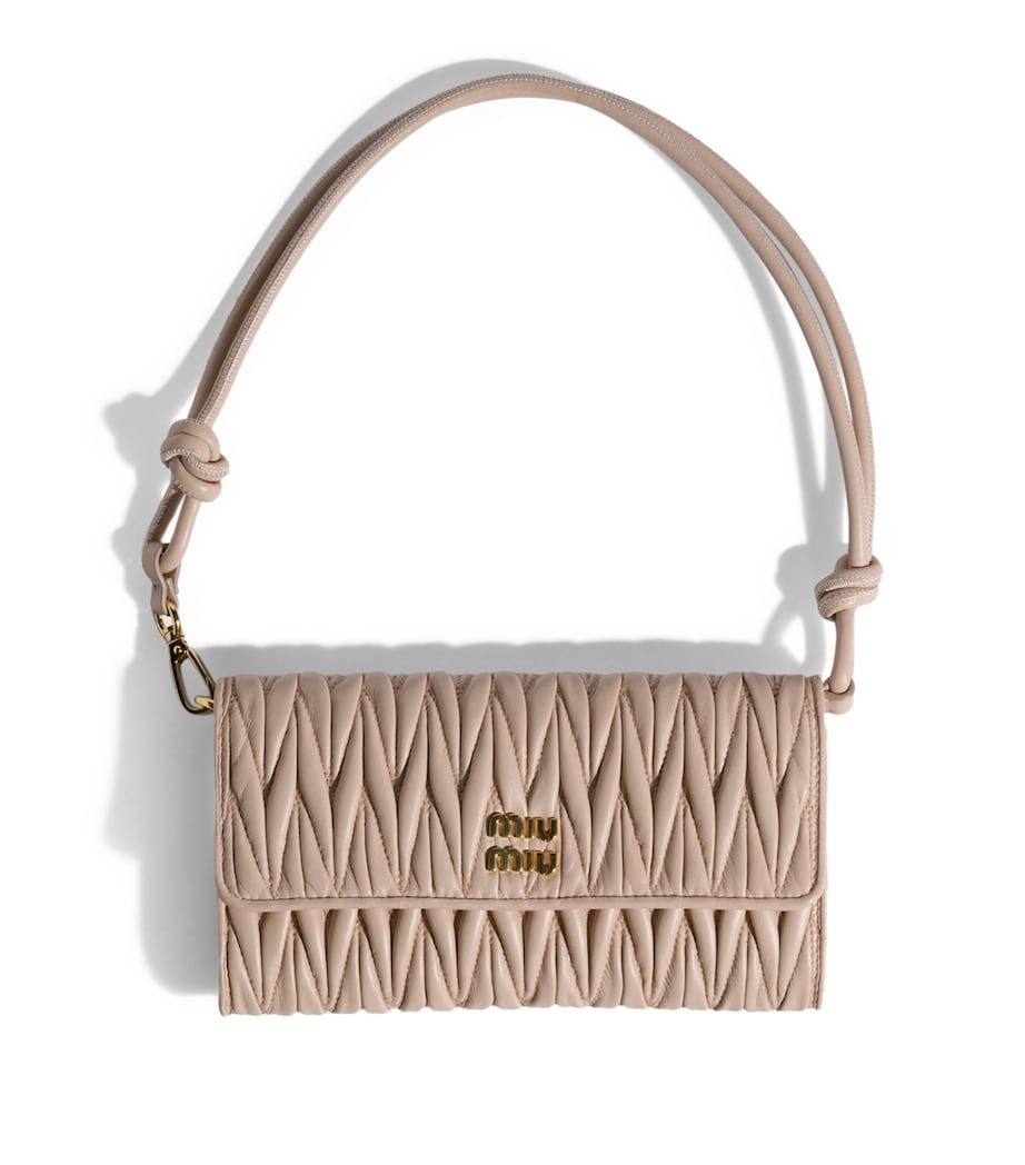 Miu Miu Leather Matelassé Chain Wallet H9.5cm x W19cm (British brand)