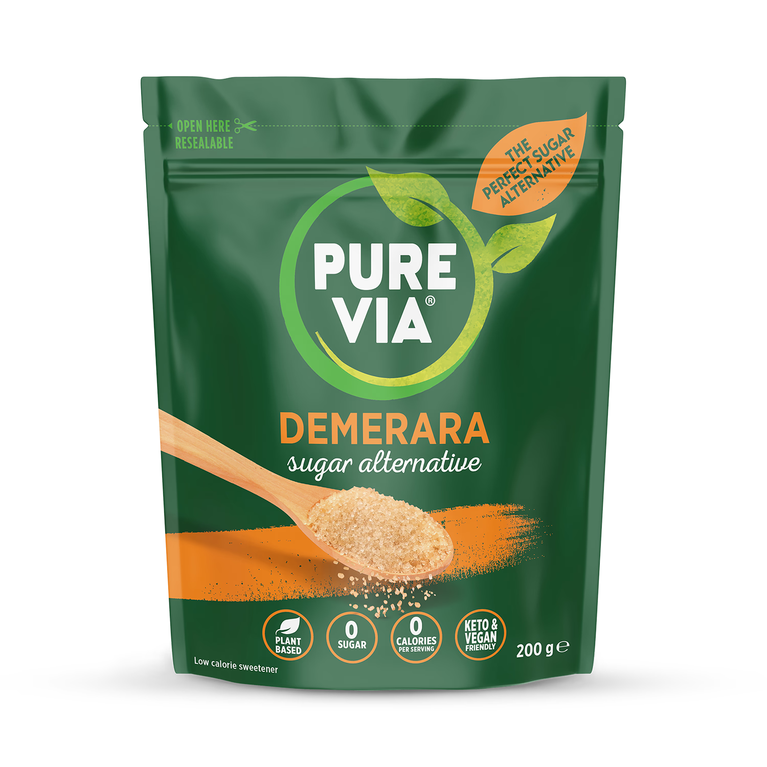 Pure Via Demerara sugar alternative 200g, UK version