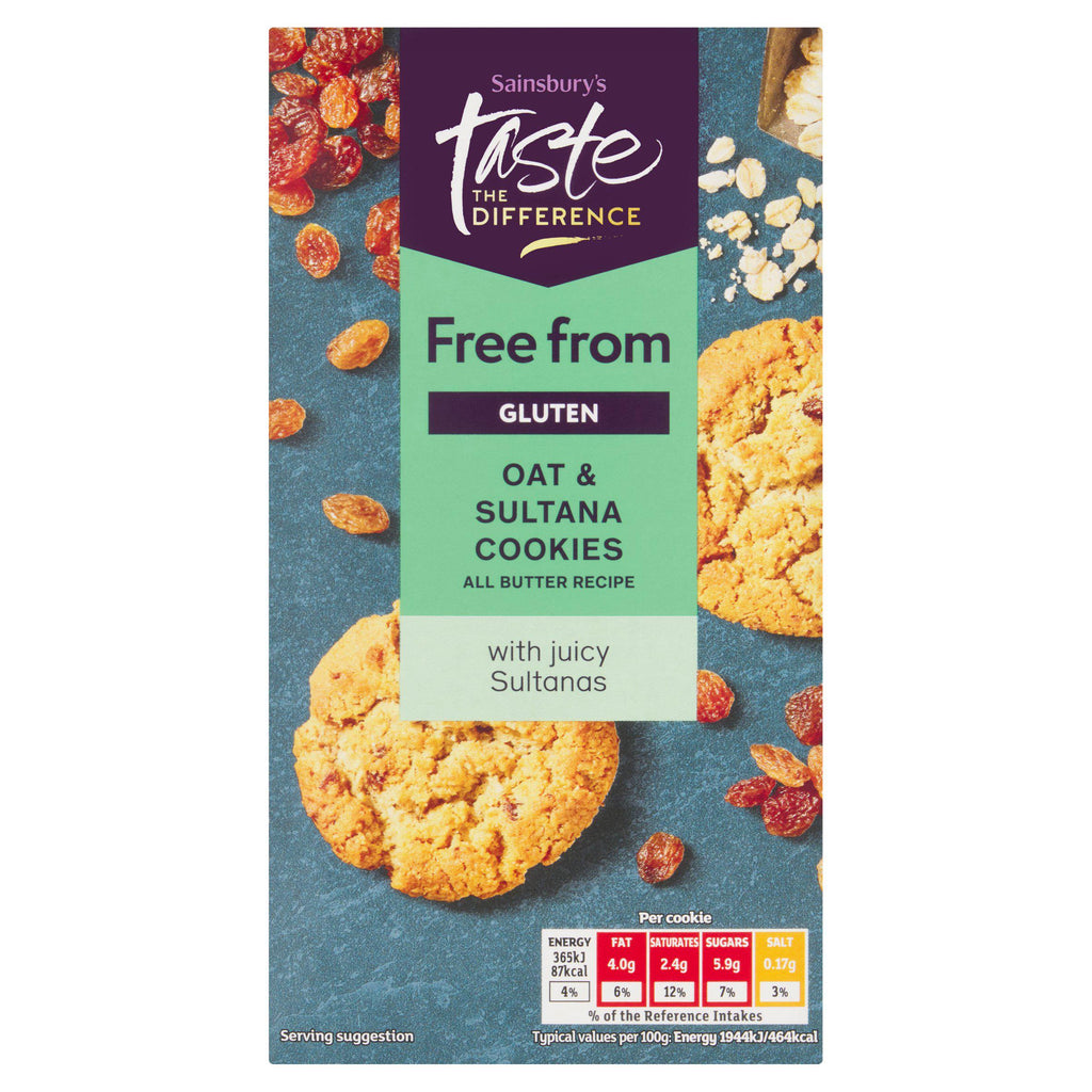 Sainsbury's Free From Oat & Sultana Cookies, Taste the Difference 150g