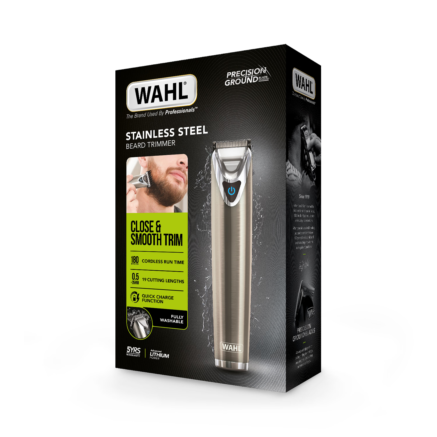 Wahl stainless steel beard trimmer cordless, UK version