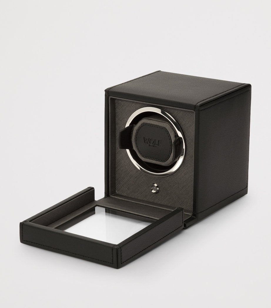 WOLF Cub watch winder in vegan leather, compact size - British product