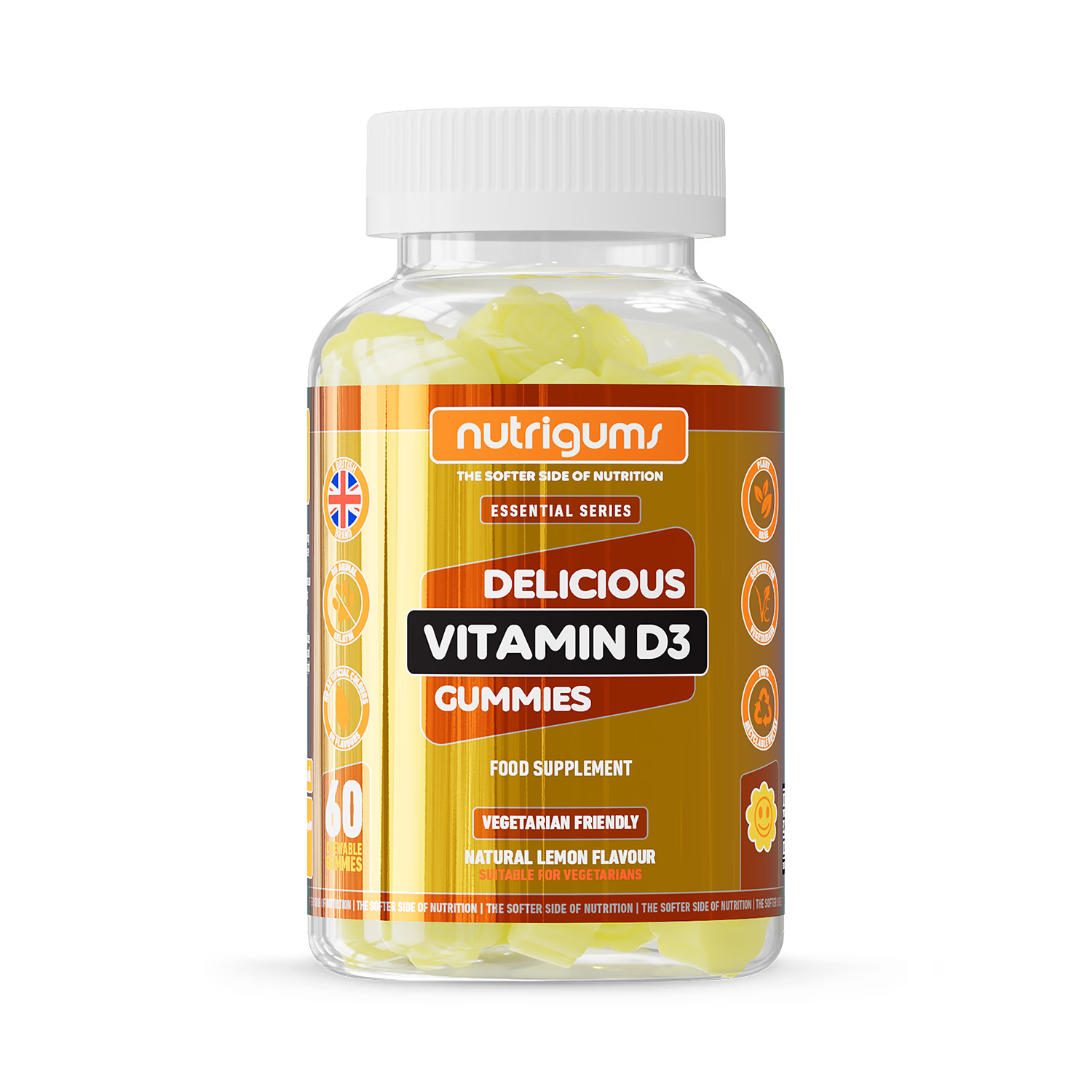 Nutrigums Vitamin D3 gummies 60 count, imported from the UK