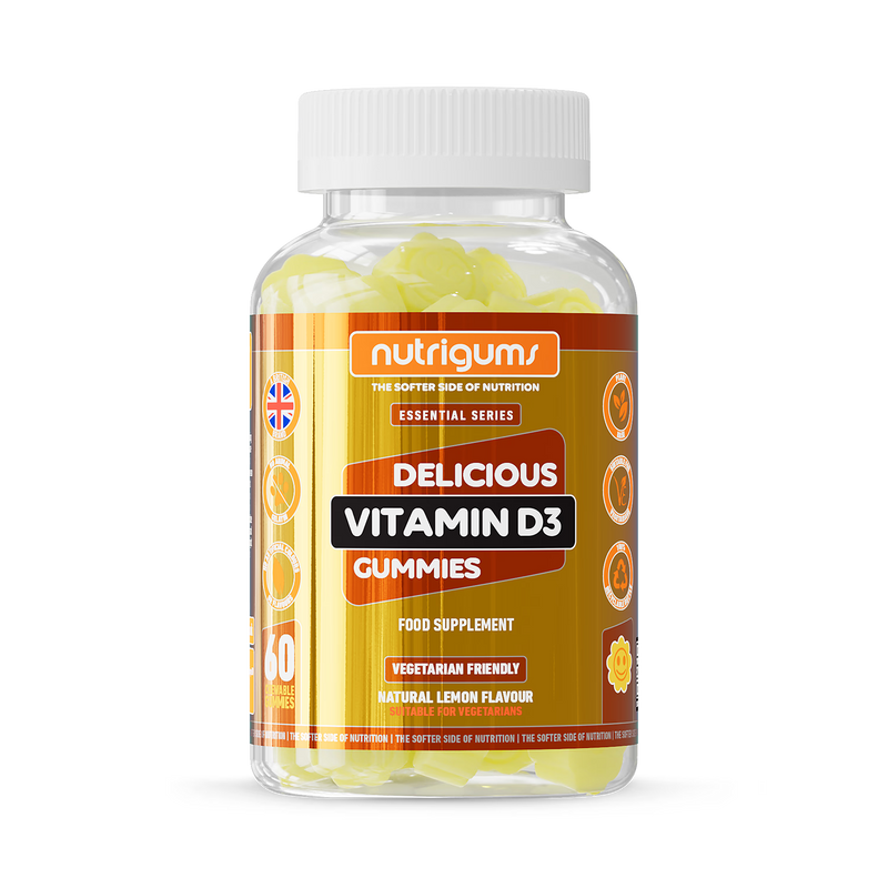 Nutrigums Vitamin D3 gummies 60 count, imported from the UK