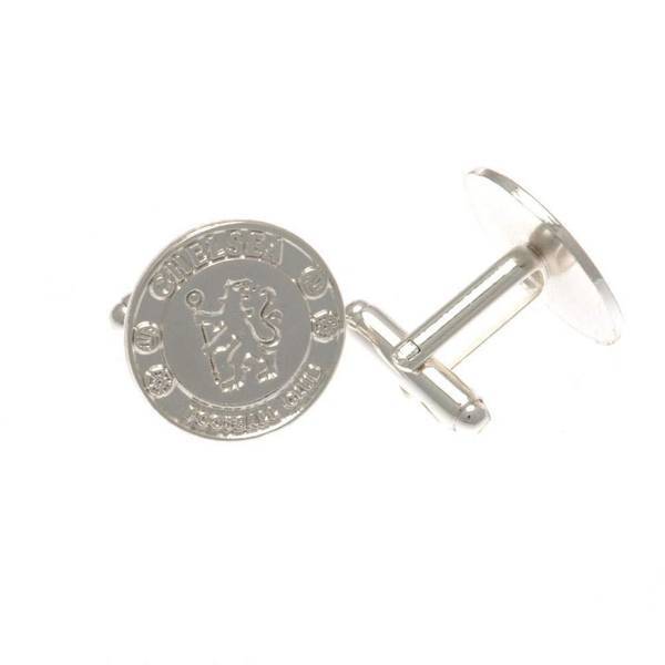 Chelsea FC silver plated cufflinks with crest, imported from the UK