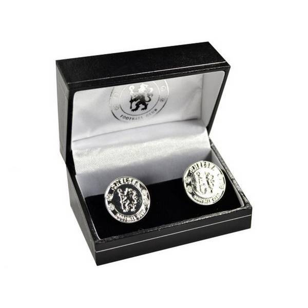 Chelsea FC silver plated cufflinks with crest, imported from the UK