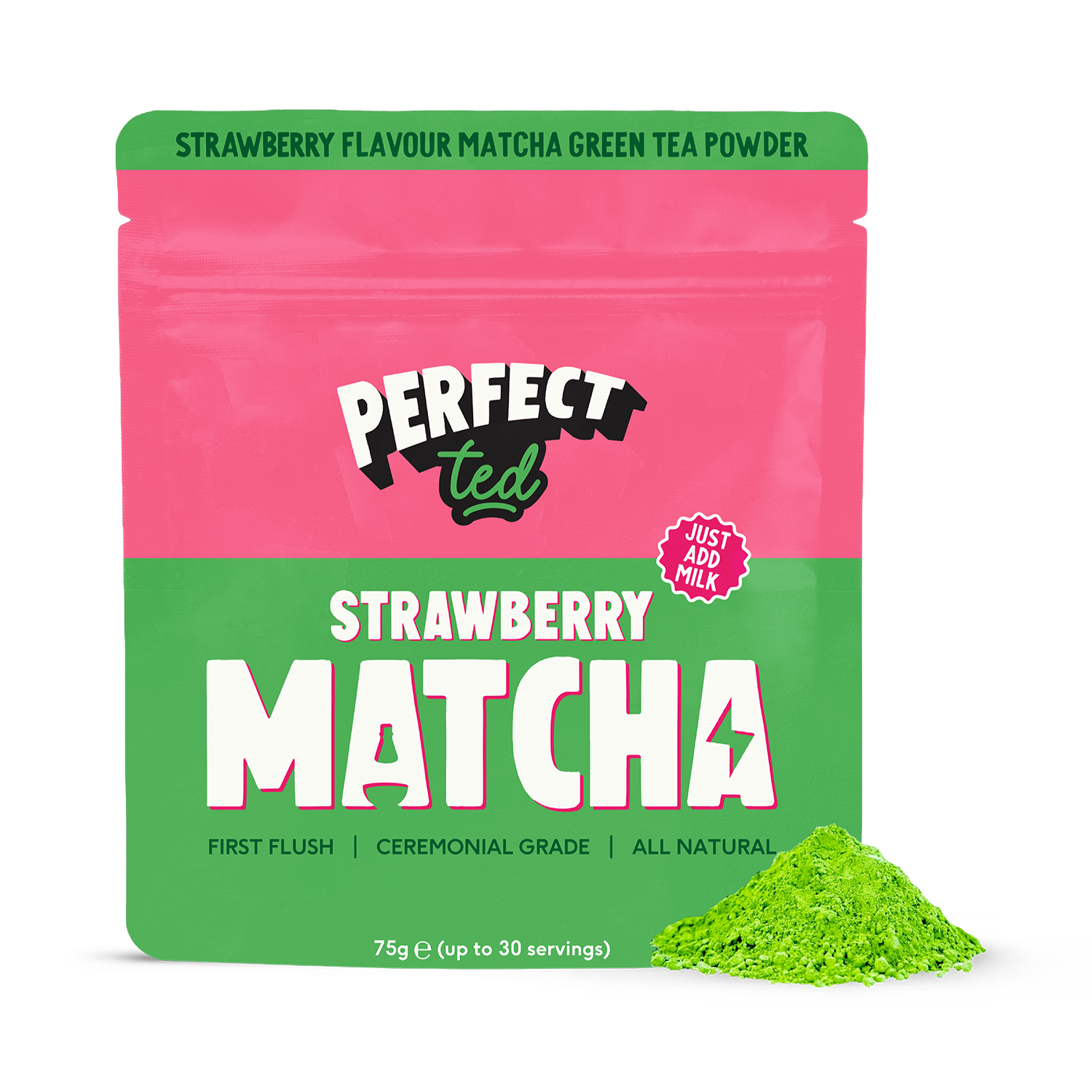PerfectTed strawberry matcha powder 75g, imported from the UK