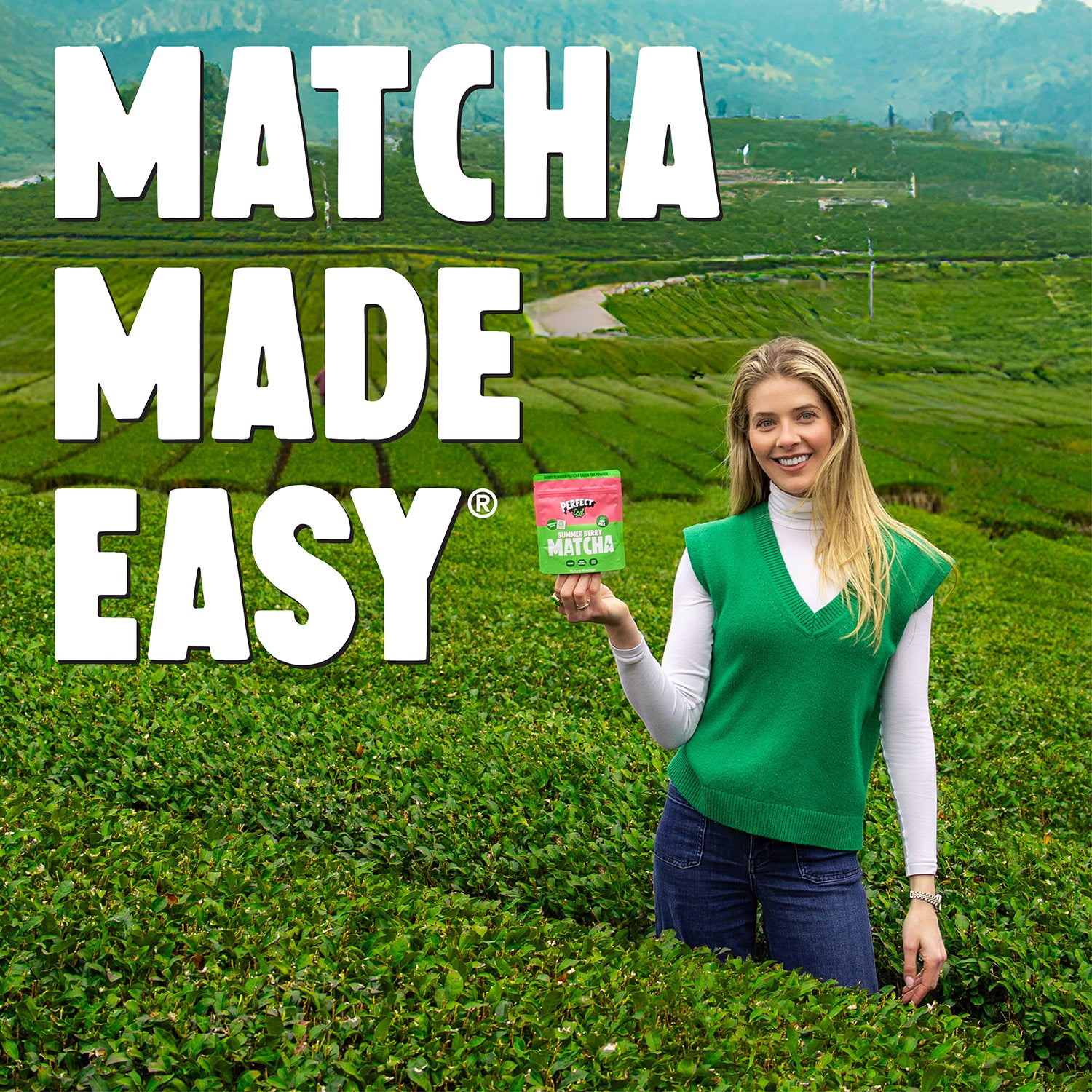 PerfectTed strawberry matcha powder 75g, imported from the UK
