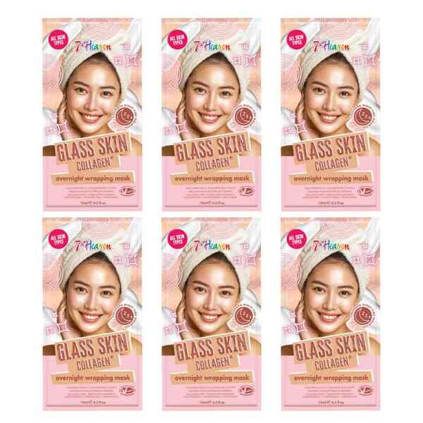 7th Heaven glass skin collagen wrapping mask pack of 6 (British brand)