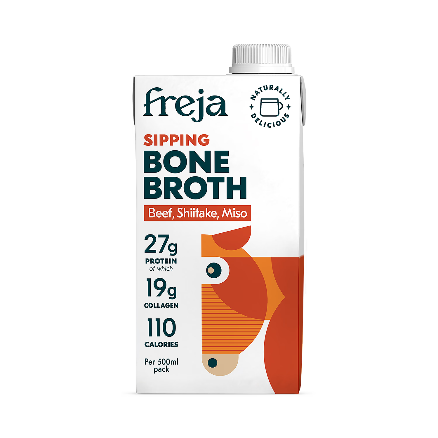 Freja beef bone broth with shiitake and miso 500ml (British brand)