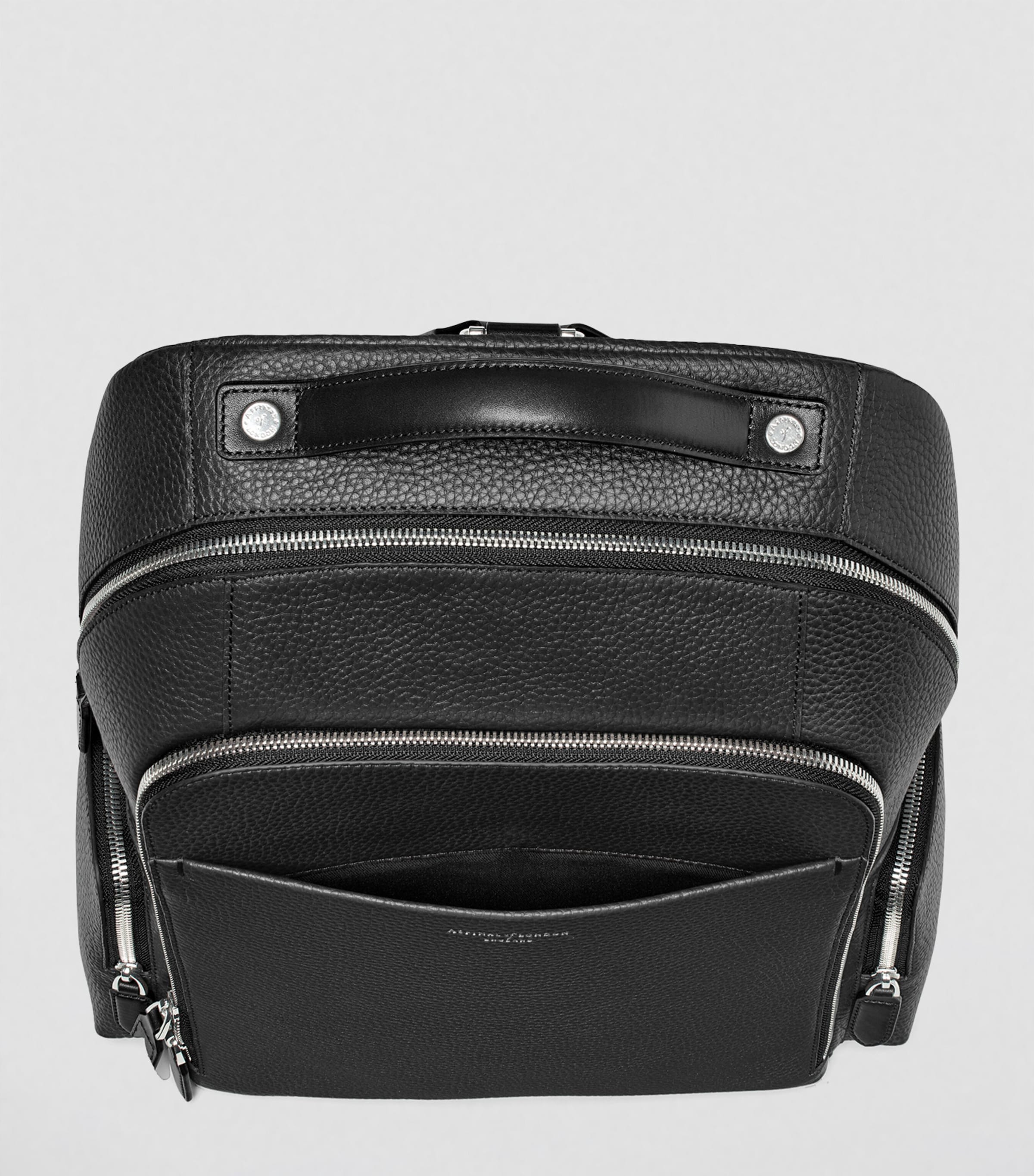 Aspinal London Pebble Leather Reporter Backpack, imported from the UK