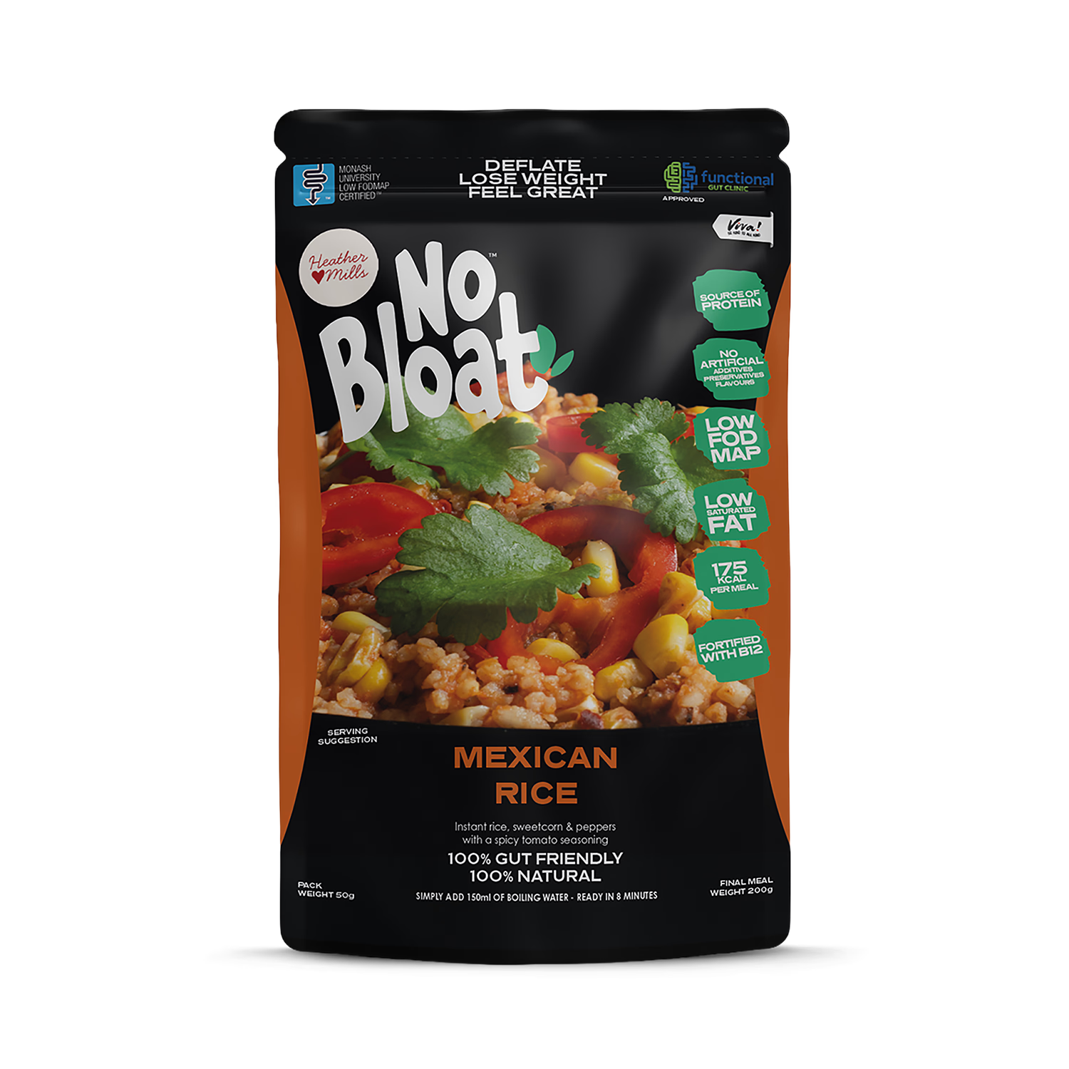 No Bloat Mexican Rice 4 x 50g pouches (British brand)