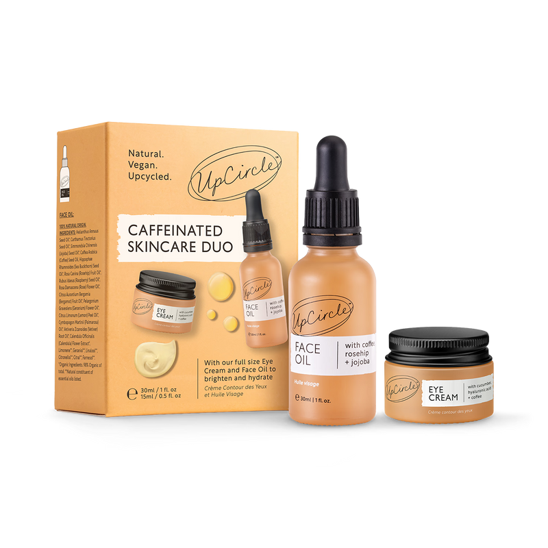 UpCircle skincare duo Caffeinated Duo, imported from the UK