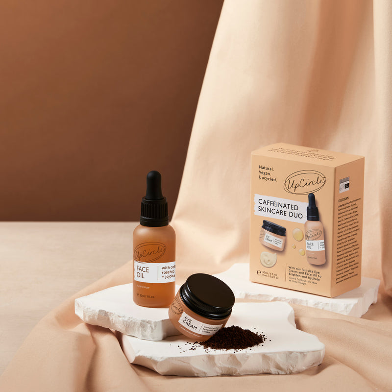 UpCircle skincare duo Caffeinated Duo, imported from the UK