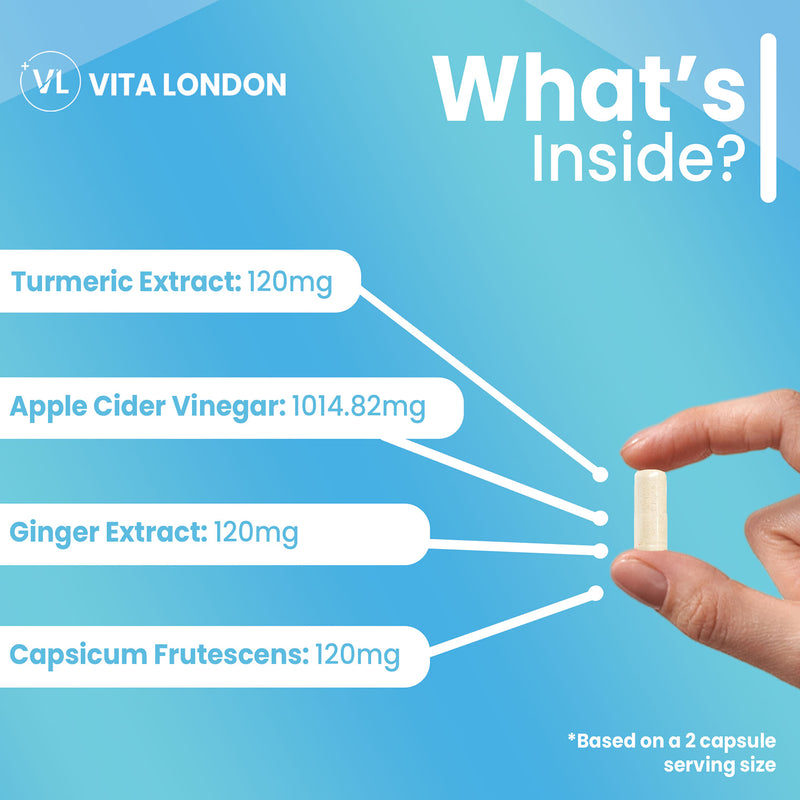 Apple cider vinegar complex with mother 1375mg capsules - British product