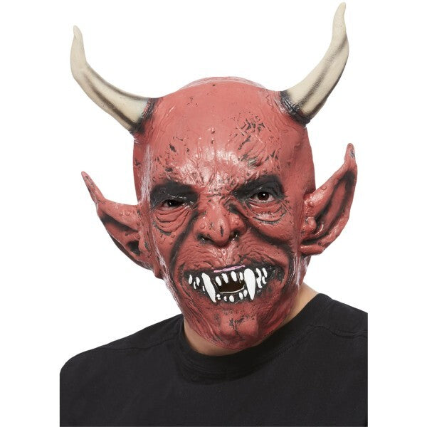 Smiffys red latex devil demon mask (British brand)