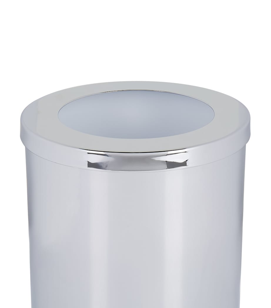 Zodiac cylinder chrome bathroom bin (British brand)