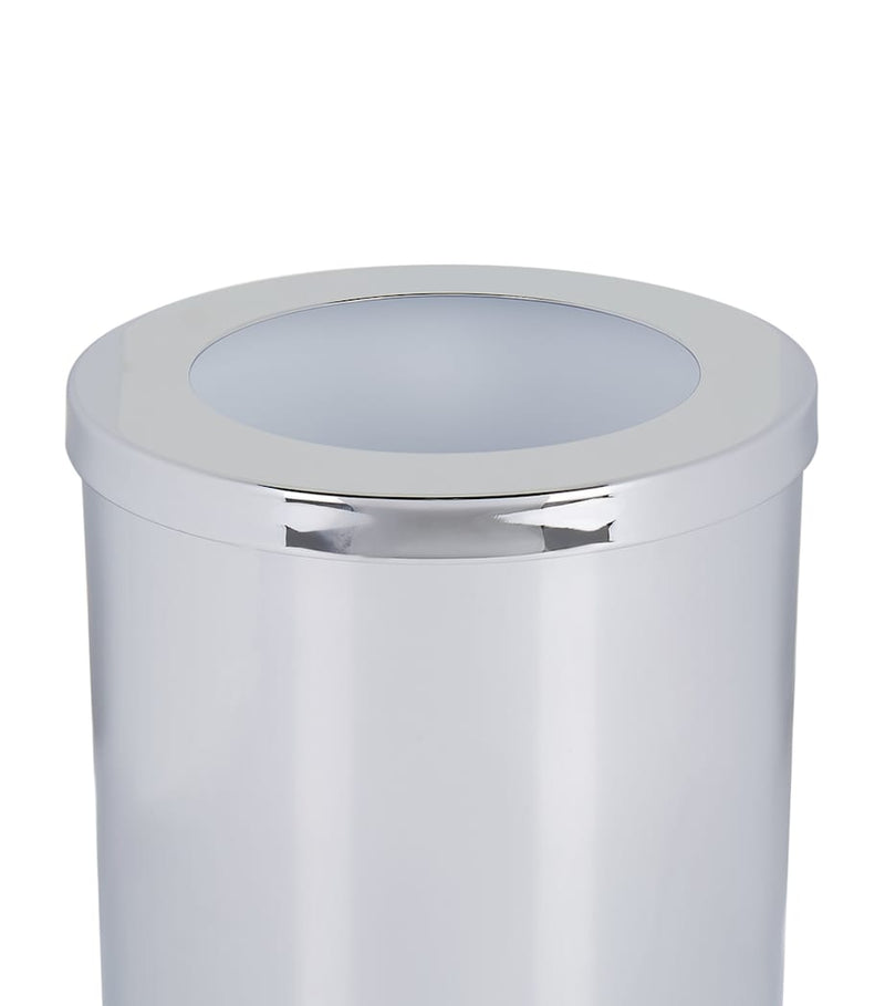 Zodiac cylinder chrome bathroom bin (British brand)