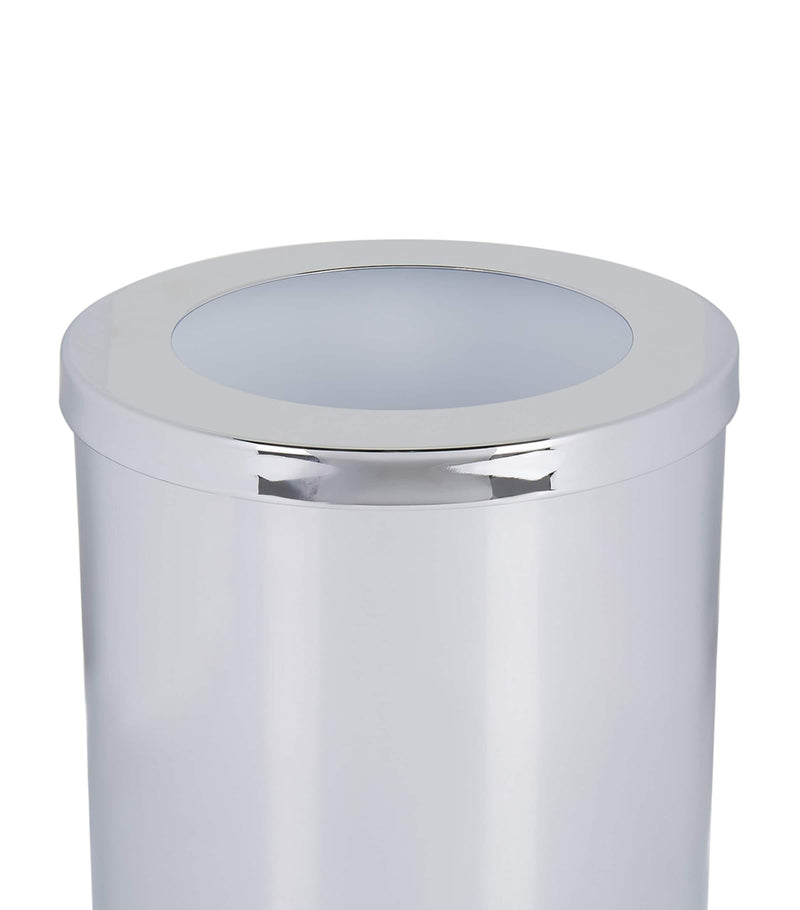 Zodiac cylinder chrome bathroom bin (British brand)