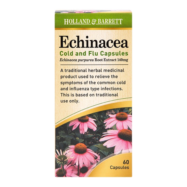 Holland & Barrett Echinacea Cold & Flu 60 Capsules 140mg