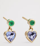 Emily P. Wheeler tanzanite heart earrings yellow gold emerald - British product