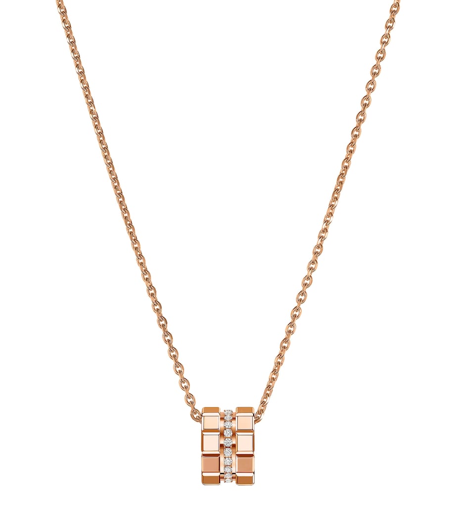 Chopard rose gold and diamond Ice Cube necklace (British brand)