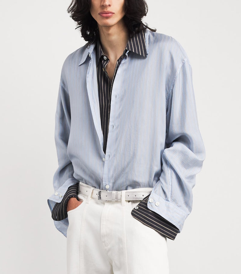 Comme Des Garçons belt silver metallic leather, imported from the UK