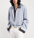 Comme Des Garçons belt silver metallic leather, imported from the UK