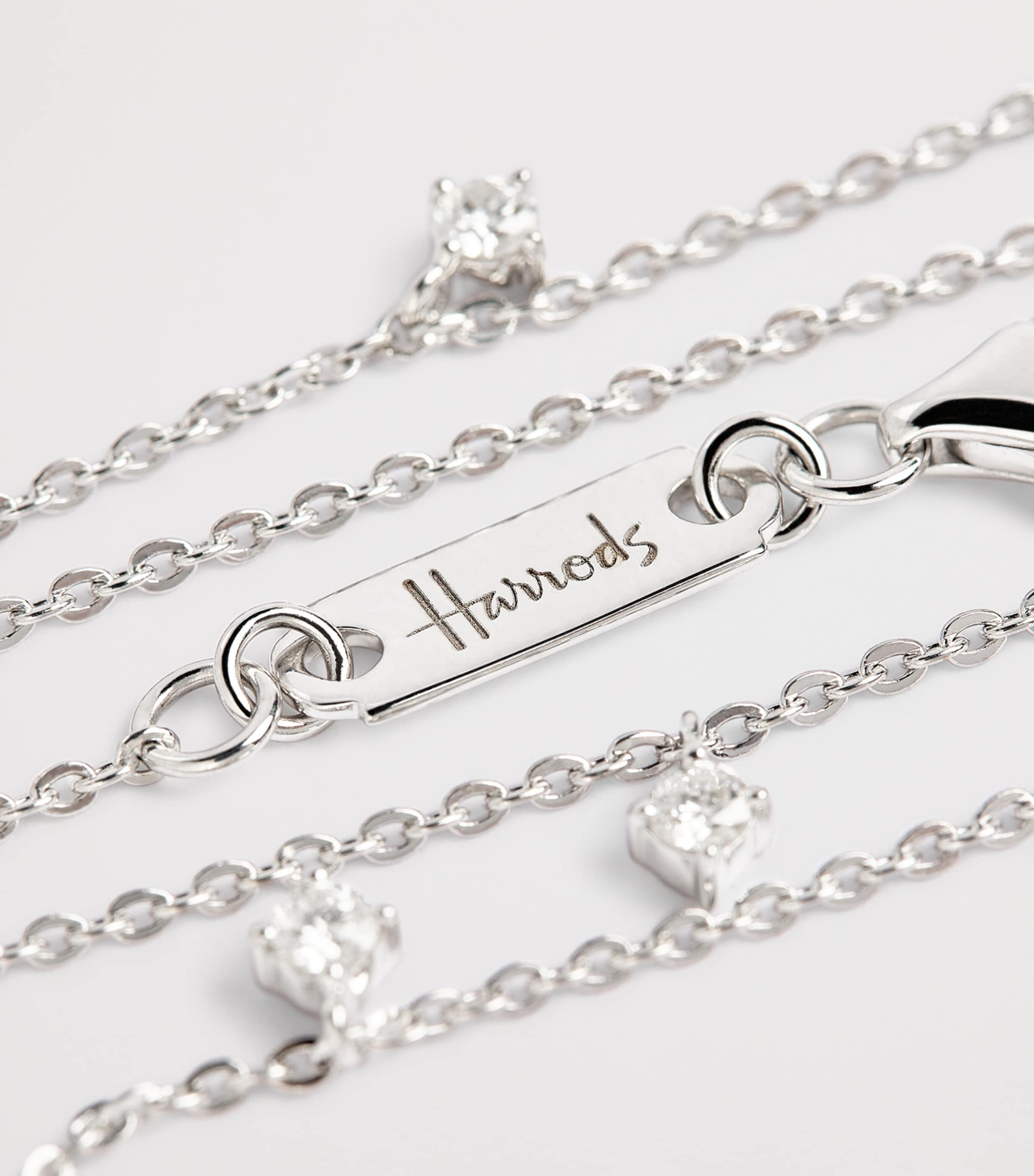 Harrods white gold diamond necklace 0.30ct - British product