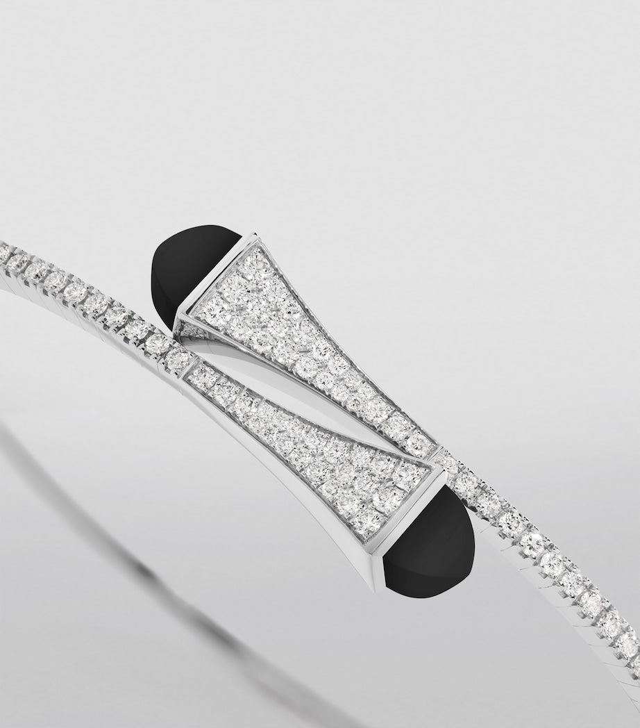 Marli New York Cleo bracelet white gold diamond black onyx, UK version