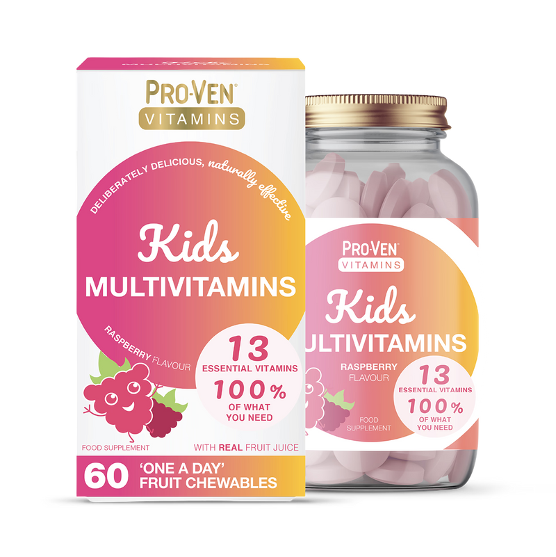 Pro-Ven kids multivitamins raspberry flavour 60 tablets, UK version