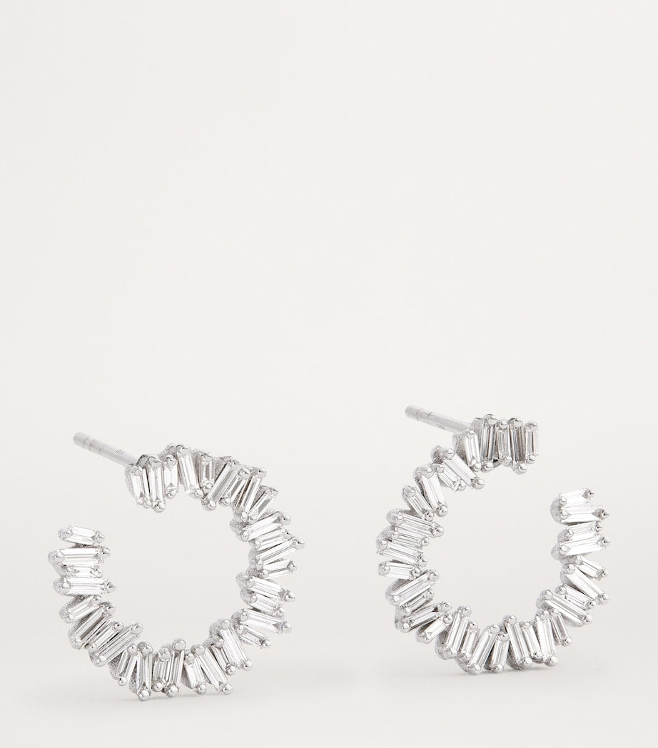 Suzanne Kalan white gold diamond mini hoops - British product