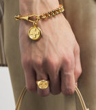 Tilly Sveaas gold-plated Moi + Toi signet ring (British brand)