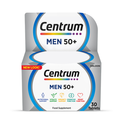 Holland & Barrett Centrum Men 50+ Multivitamins & Minerals 30 Tablets- Buy online at McGrocer