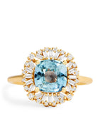 Suzanne Kalan gold ring with diamonds and sapphire, imported from the UK