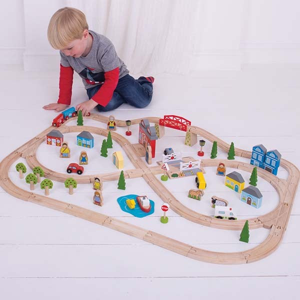 Bigjigs Rail Town and Country Train Set GOODS Superdrug   