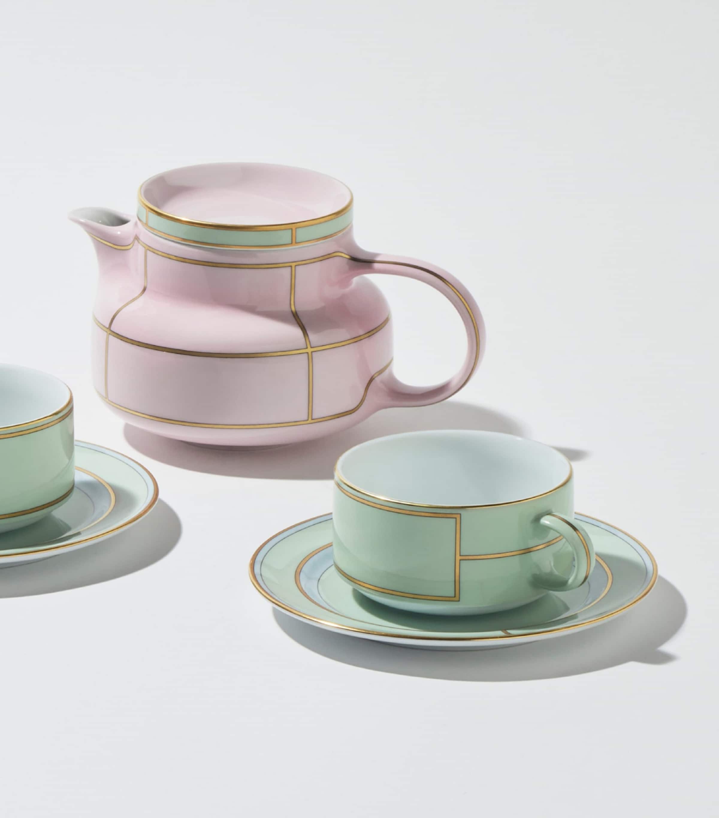 GINORI 1735 Verde teacup and saucer set of 2 - British product