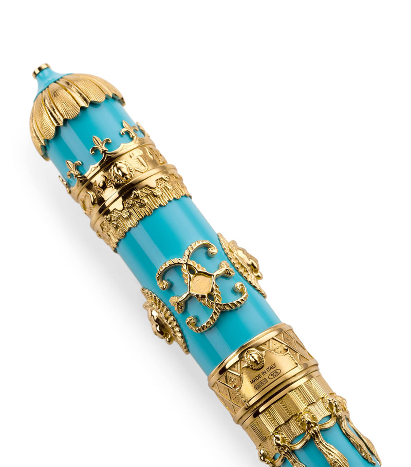 Montegrappa resin and yellow gold Montgolfier fountain pen, imported from the UK