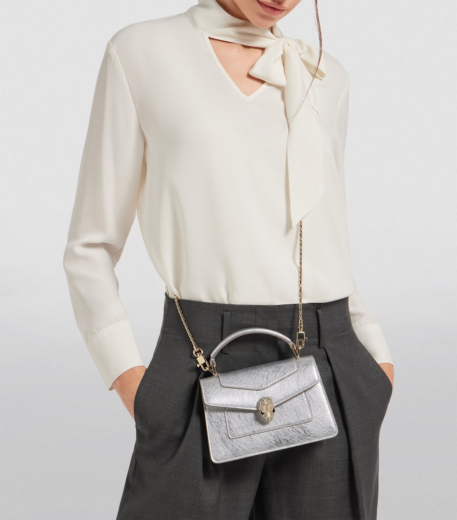 Bvlgari Serpenti Forever mini top-handle bag metallic, imported from the UK