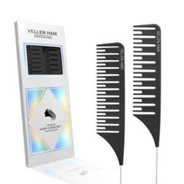 Vellen weave tail comb black pack of 2, UK version
